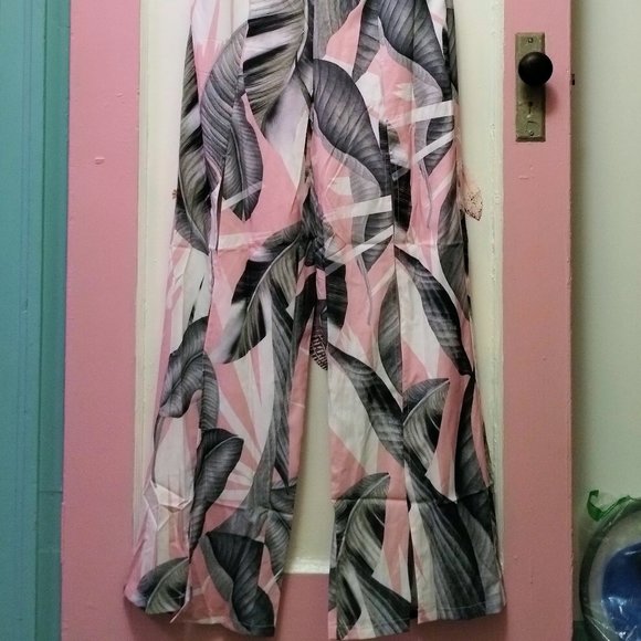 NWT Open-Back Slit-Hem Jumpsuit (S) - Picture 3 of 6